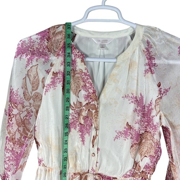 Lauren Conrad Womens M Floral Chiffon Tiered Ruffle Dress Feminine Cottagecore - Picture 12 of 16